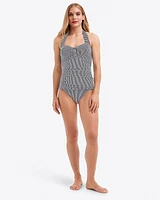 Seersucker Halter Bandeau Tankini