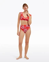 Red Magnolia Ruffle Bralette
