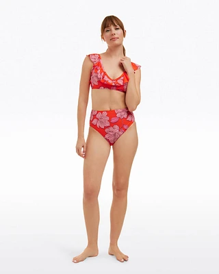 Red Magnolia High Waist Bottom