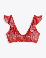 Red Magnolia Ruffle Bralette