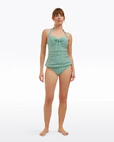 Seersucker Halter Bandeau Tankini