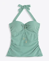 Seersucker Halter Bandeau Tankini