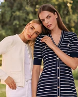 Judy Striped Knit Dress Navy Stripe