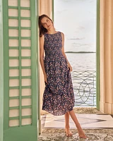 Wren Sleeveless Smocked Midi Dress Twilight Vines