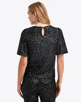 Flutter Sleeve Top Sequins