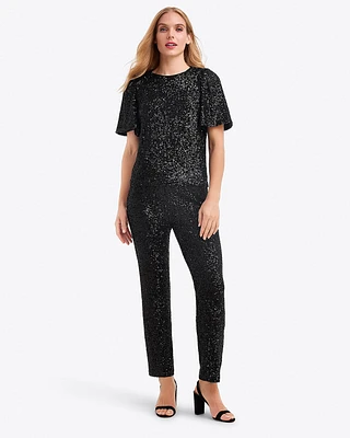 Flutter Sleeve Top Sequins