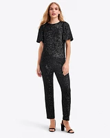 Flutter Sleeve Top Sequins