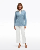 Gillian Long Sleeve Top Blue Mariner Stripe