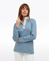 Gillian Long Sleeve Top Blue Mariner Stripe