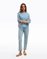 Corey Bell Sleeve Top Blue Mariner Stripe