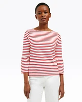 Corey Bell Sleeve Top Red Mariner Stripe