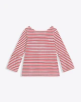 Corey Bell Sleeve Top Red Mariner Stripe