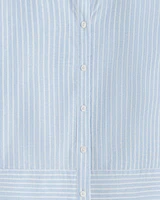 Long Sleeve Cropped Button Down Oxford Shirting