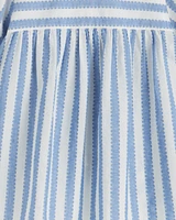 Flutter Sleeve Top Wave Stripe