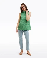 Sleeveless Ingrid Top Textured Stripe