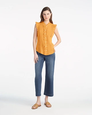 Ruffle Top Crinkle Cotton