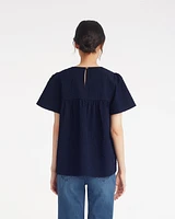 Flutter Sleeve Top Seersucker