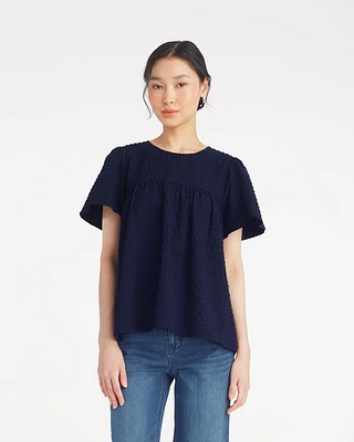 Flutter Sleeve Top Seersucker