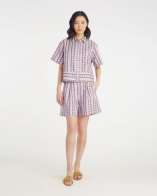 Tailored Shorts Dotted Stripes Jacquard