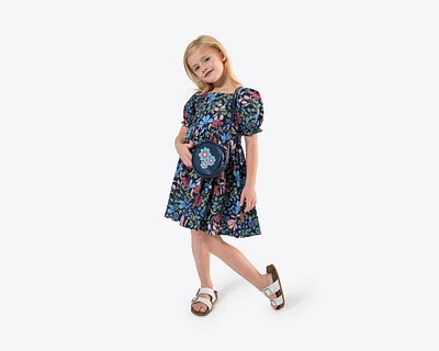 Girl's Cotton Dress and Bag Set