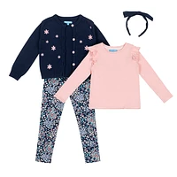 Girl's Sweater, Top and Legging Set