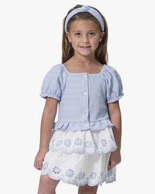 Kids Eyelet Skirt Set
