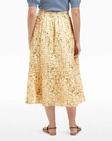 Midi Skirt Floral Rattan