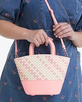 Woven Leather Mini Tote