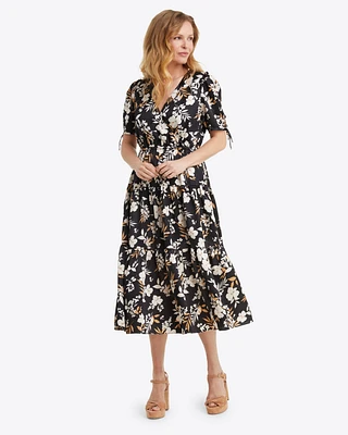 Tie Sleeve Dress Midnight Magnolia