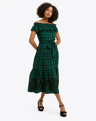 Tie Waist Dress Blackwatch Plaid