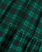 Flutter Sleeve Shift Dress Blackwatch Plaid