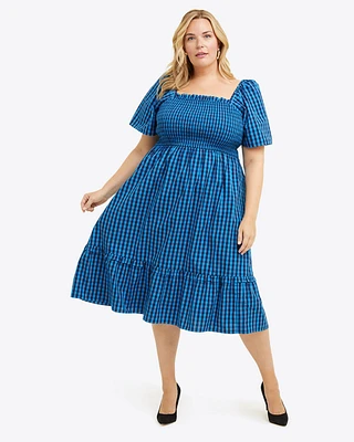 Deana Smocked Dress Blue Gingham