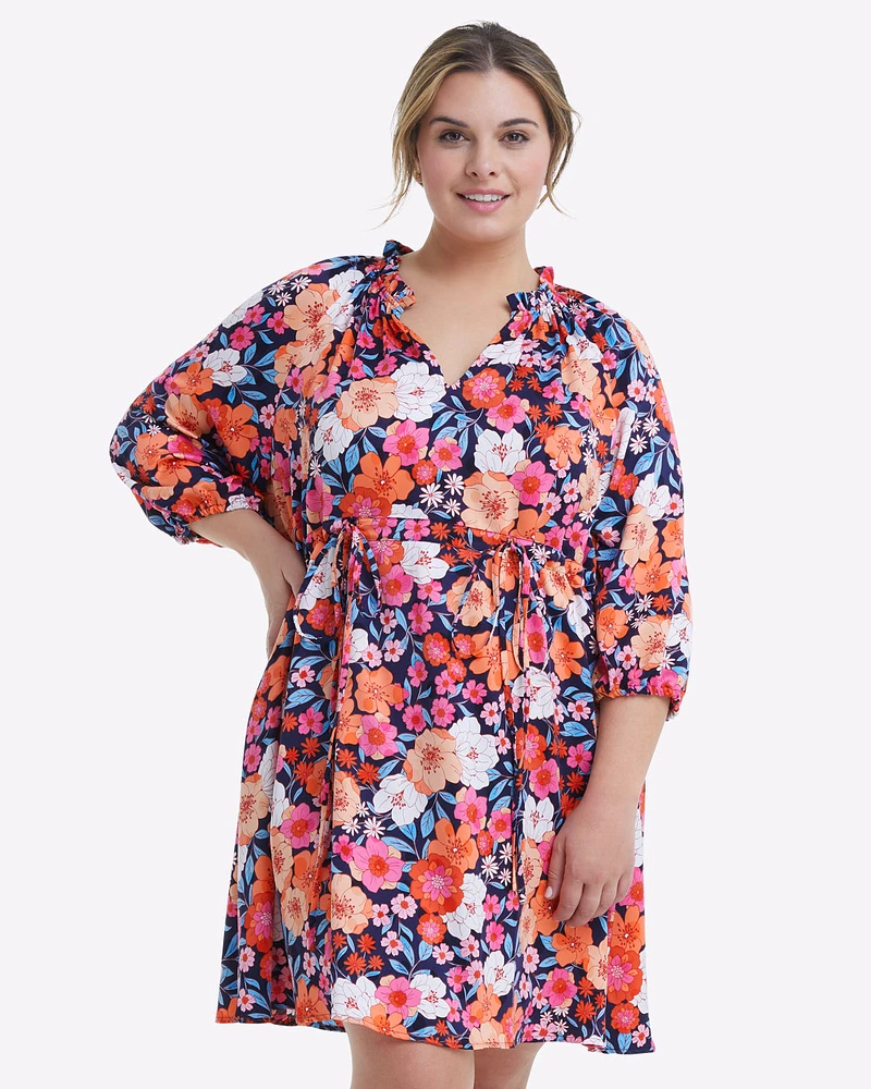 Kellie Babydoll Dress Wildflower Bouquet