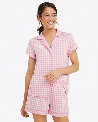 Sara Pajama Set Light Pink Gingham