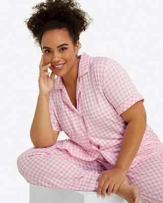 Linda PJ Set Light Pink Gingham