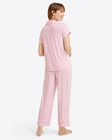 Linda PJ Set Light Pink Gingham