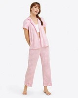 Linda PJ Set Light Pink Gingham