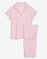 Linda PJ Set Light Pink Gingham