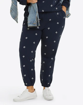 Bobbie Sweatpants Navy Embroidered Viola