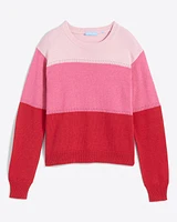 Crewneck Sweater Pink Colorblock