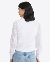 Button Front Cardigan White
