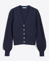 Button Front Cardigan Navy