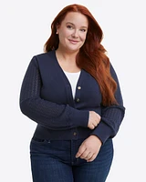 Button Front Cardigan Navy