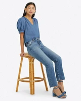 Heidi V-Neck Top Chambray