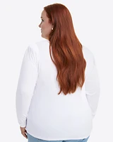 Long-Sleeve Easy Knit Top White