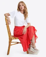 Short Sleeve Easy Knit Top White