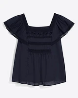 Maren Top Navy Embroidered Stripe