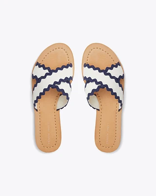 Colorblock Piper Flat Sandals Magnolia White