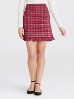 Plaid Ruffle Hem Skirt