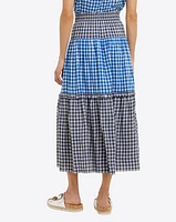 Peasant Skirt Blue Gingham